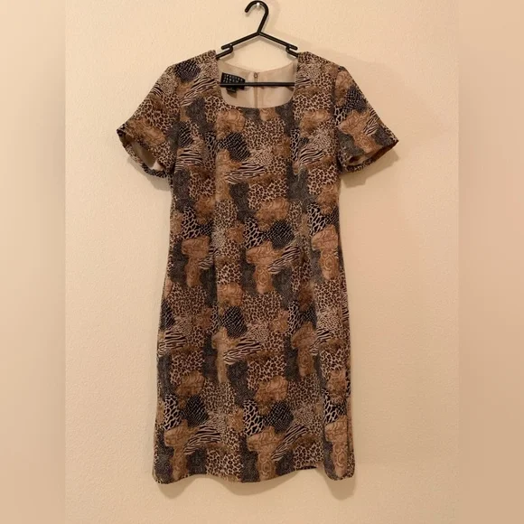 Silk Animal Print Business Casual Dress - Picture 2 of 15